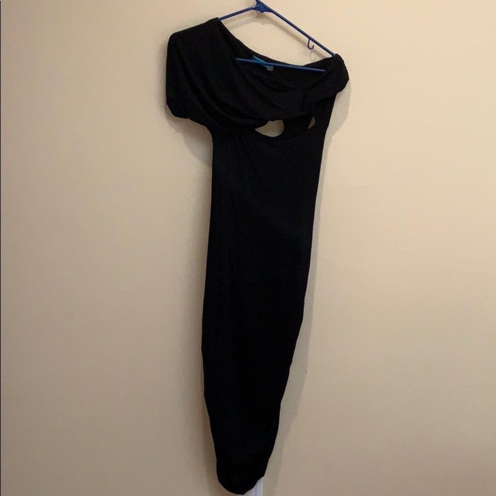Alice+olivia midi backless black dress